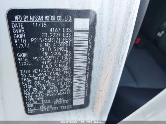 JN8AF5MV9GT654417 Nissan JUKE S