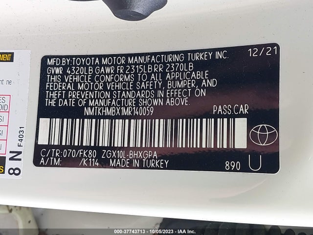 Toyota C-HR XLE 2021 NMTKHMBX1MR140059 Image 9