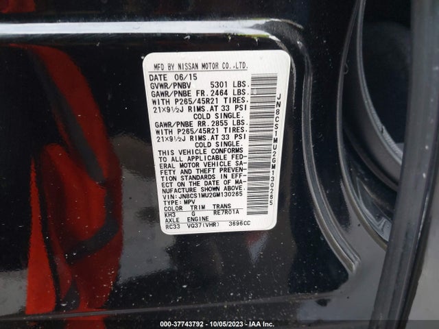 JN8CS1MU2GM130265 Infiniti QX70