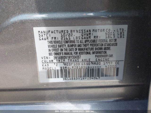 3N1AB8DV1NY304067 Nissan SENTRA SR