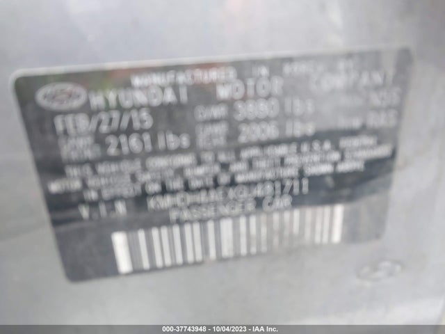 Hyundai ELANTRA SE 2016 KMHDH4AEXGU481711 Image 10