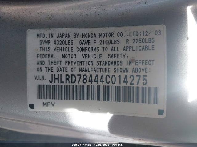 2004 HONDA CR-V JHLRD78444C014275 Photo 8