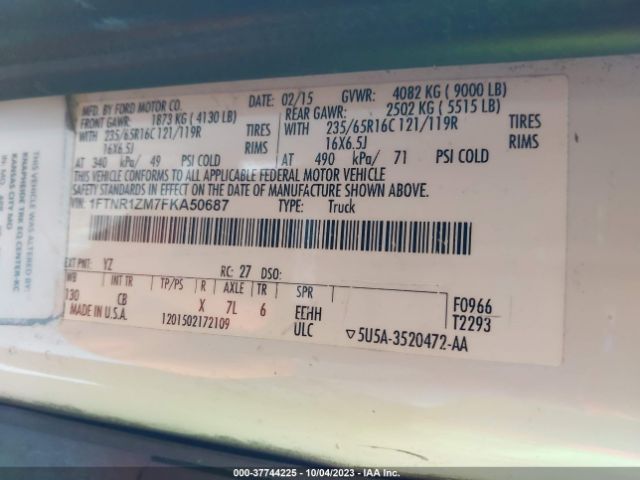 1FTNR1ZM7FKA50687 Ford TRANSIT CARGO VAN