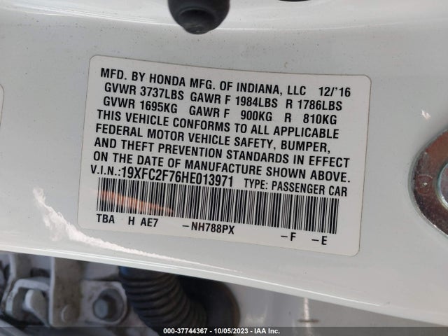 Honda Civic Sedan Ex 2017 19XFC2F76HE013971 Image 16