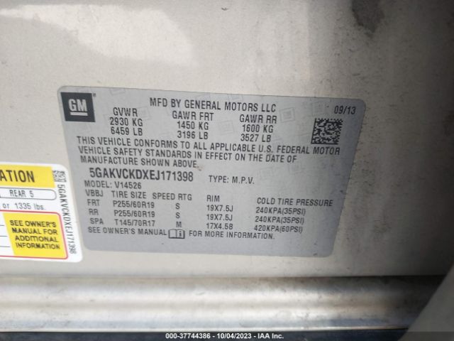 5GAKVCKDXEJ171398 Buick Enclave Premium