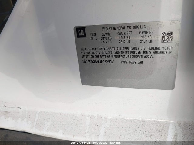 Chevrolet Malibu Limited Lt 2016 1G11C5SA9GF138912 Image 9