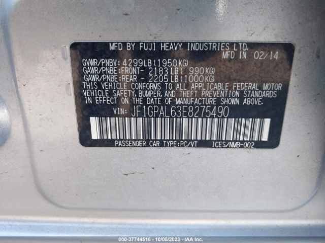 JF1GPAL63E8275490 Subaru Impreza Wagon 2.0i Sport Premium