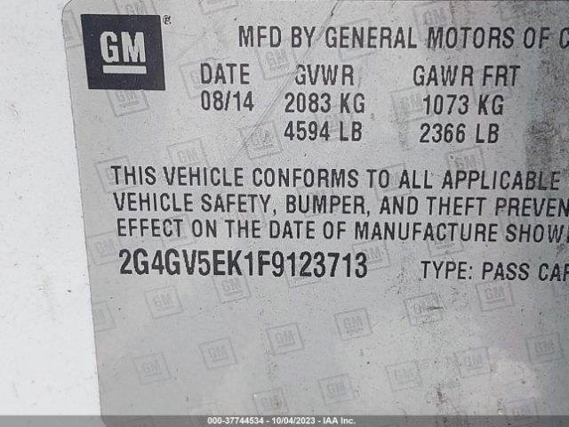2G4GV5EK1F9123713 Buick Regal