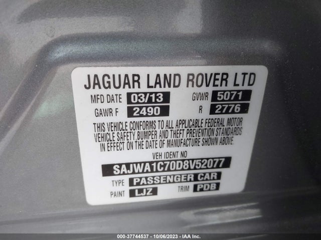 2013 JAGUAR XJ SAJWA1C70D8V52077 Photo 8