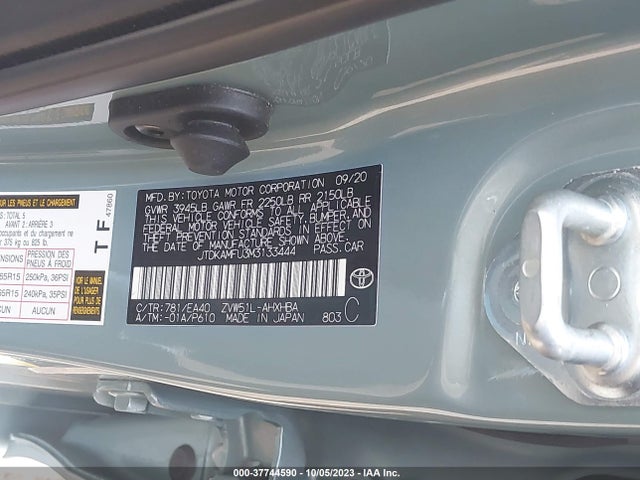 Toyota Prius L 2021 JTDKAMFU3M3133444 Image 9