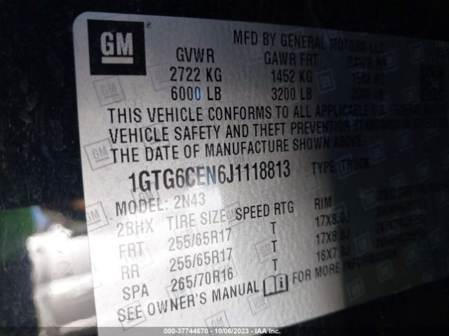 1GTG6CEN6J1118813 GMC Canyon 4wd Sle