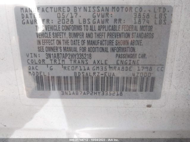 3N1AB7AP2HY335218 Nissan SENTRA SR