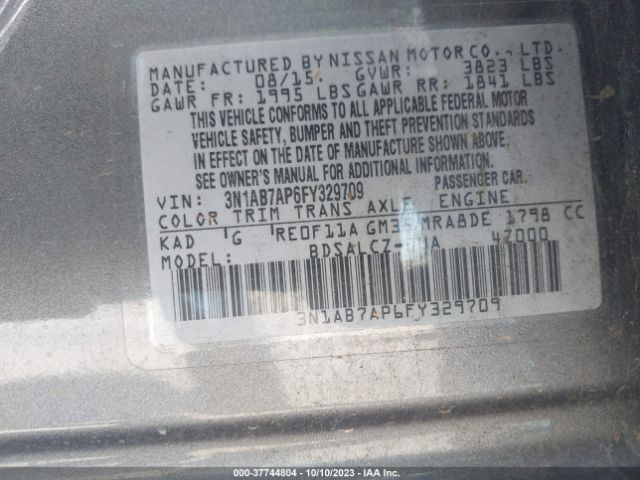 3N1AB7AP6FY329709 Nissan SENTRA S