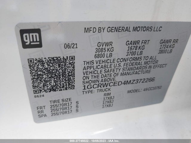 Chevrolet Silverado 1500 Lt 2021 1GCRWCED4MZ372266 Image 9