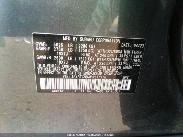 Subaru Outback Limited Xt 2023 4S4BTGND4P3217978 Image 9
