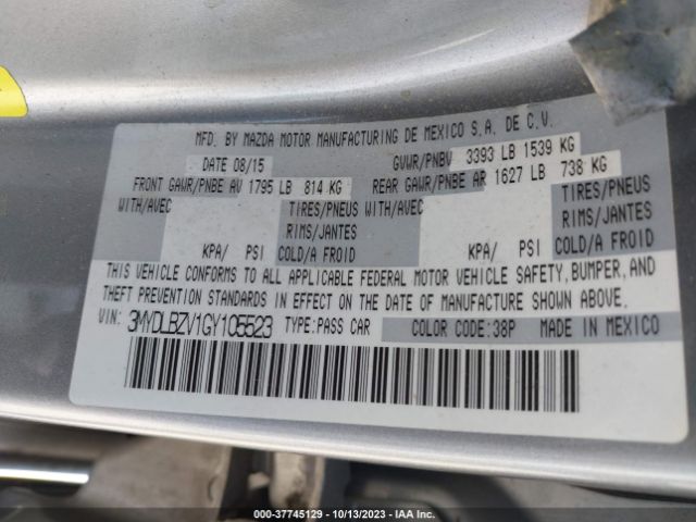 3MYDLBZV1GY105523 Scion IA