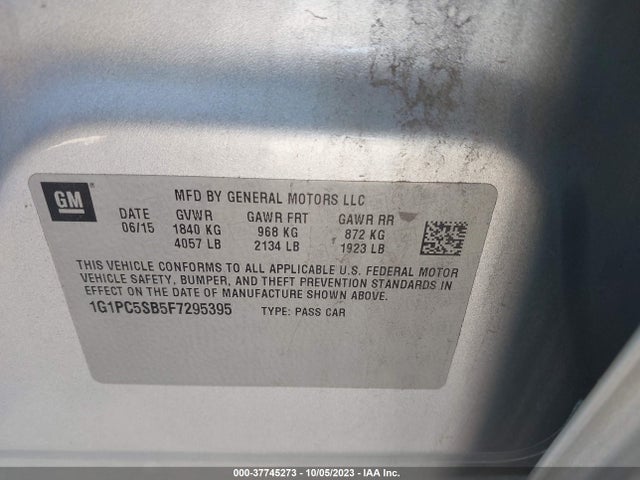Chevrolet CRUZE LT 2015 1G1PC5SB5F7295395 Image 9