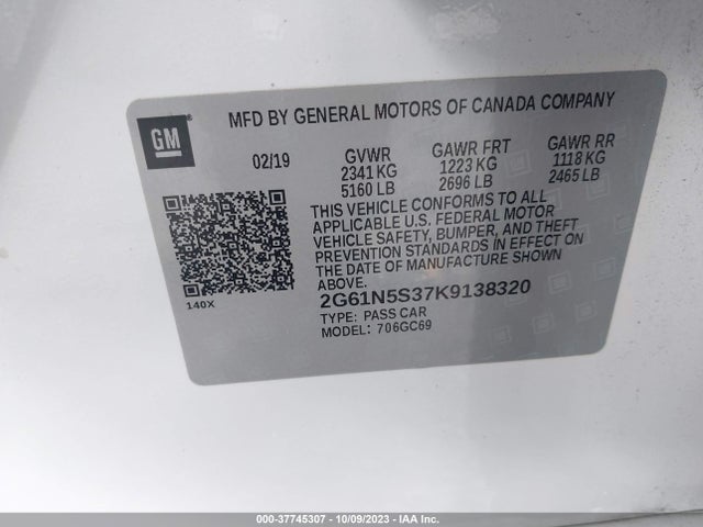 Cadillac XTS LUXURY 2019 2G61N5S37K9138320 Image 9