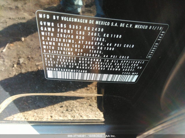3VV4B7AXXKM072468 Volkswagen Tiguan Sel Premium