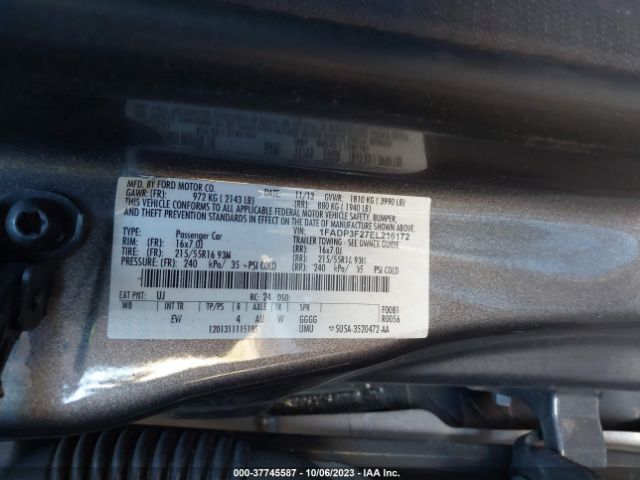 1FADP3F27EL216172 Ford FOCUS SE