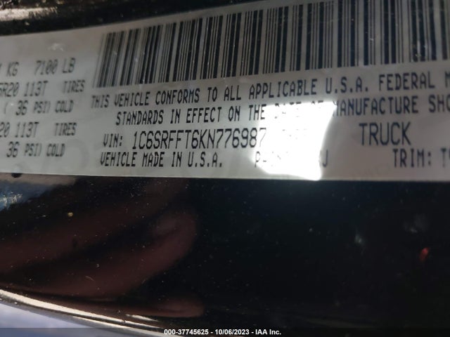 RAM 1500 Big Horn/lone Star 2019 1C6SRFFT6KN776987 Image 9