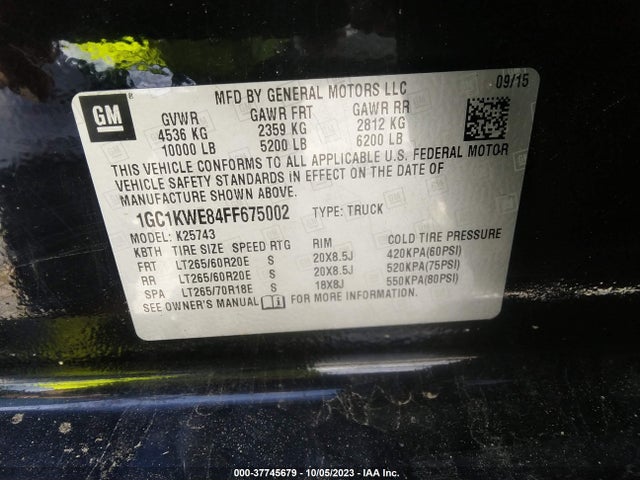 Chevrolet Silverado 2500hd Ltz 2015 1GC1KWE84FF675002 Image 9