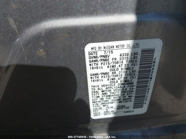 Nissan Rogue Select S 2015 JN8AS5MT1FW673874 Image 9