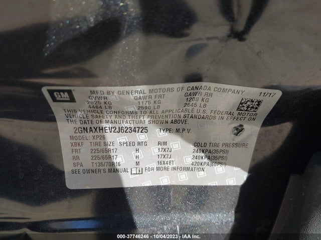 Chevrolet EQUINOX LS 2018 2GNAXHEV2J6234725 Image 9