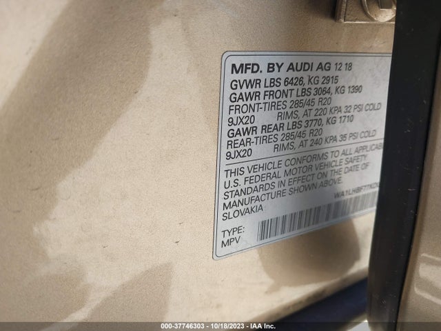 WA1LHBF77KD026400 Audi Q7 Premium Plus