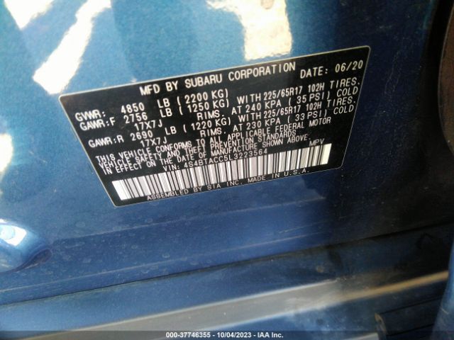 4S4BTACC5L3223564 Subaru Outback Premium