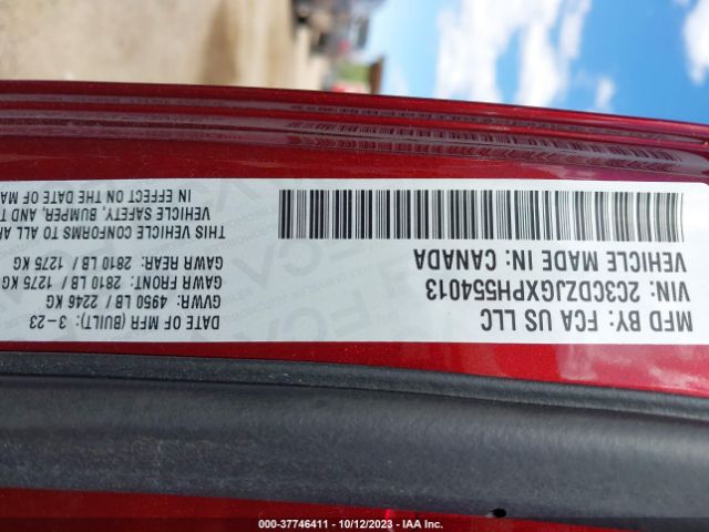2C3CDZJGXPH554013 Dodge Challenger Gt