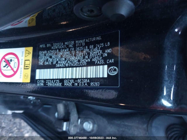 Lexus Es Es 350 2019 58ABZ1B17KU023205 Image 9