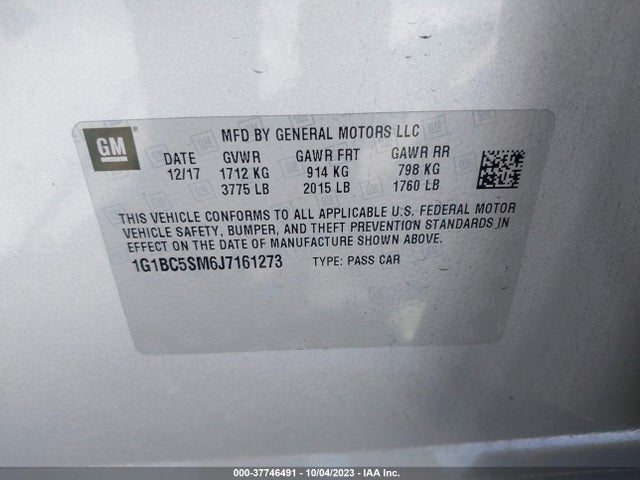 Chevrolet CRUZE LS 2018 1G1BC5SM6J7161273 Image 9