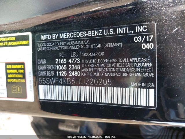 55SWF4KB6HU220205 Mercedes-Benz C-class C 300