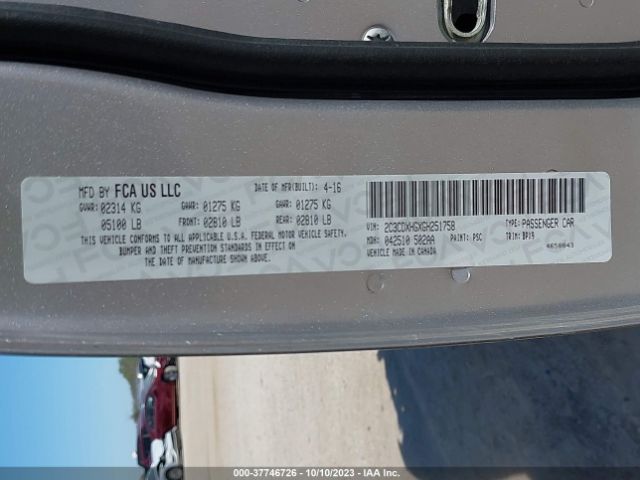 2C3CDXHGXGH251758 Dodge Charger Sxt