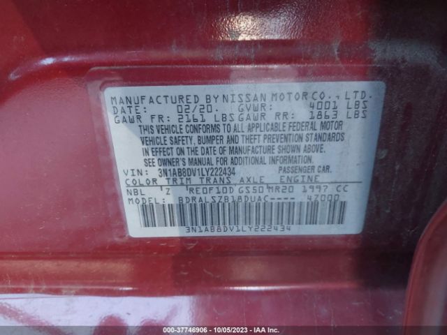 3N1AB8DV1LY222434 Nissan SENTRA SR