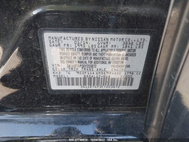 Nissan SENTRA SL 2014 3N1AB7AP3EY203872 Image 9