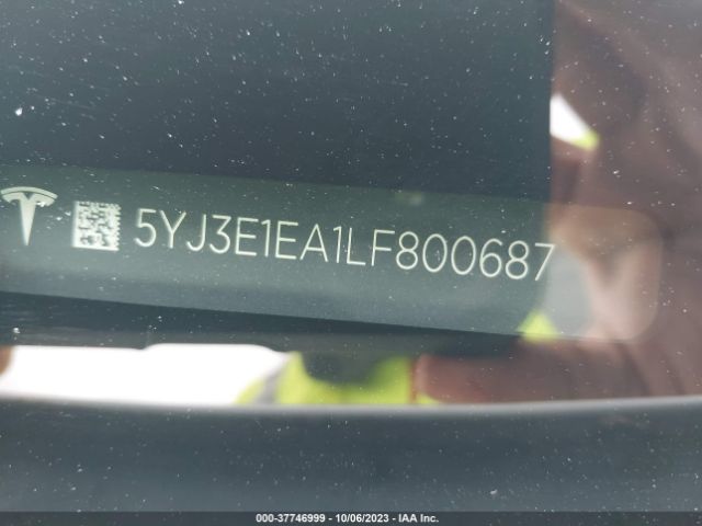 5YJ3E1EA1LF800687 Tesla Model 3 Standard Range