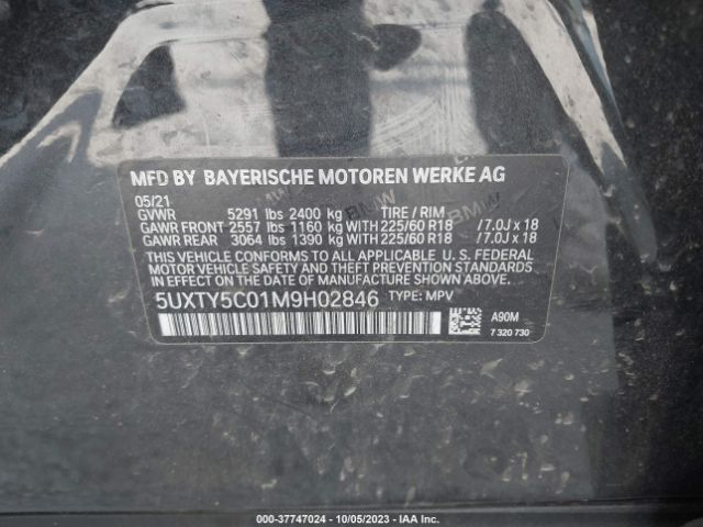 5UXTY5C01M9H02846 BMW X3 Xdrive30i