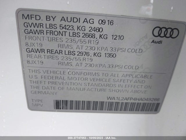 WA1L2AFP4HA049266 Audi Q5 2.0t Premium