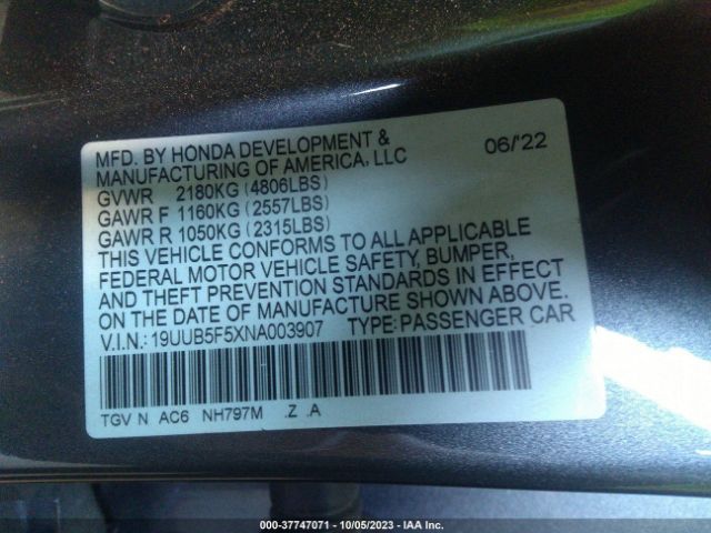 19UUB5F5XNA003907 Acura Tlx A-spec Package