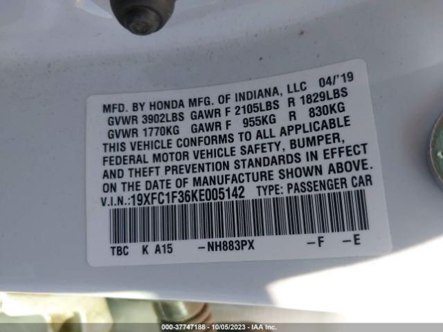 19XFC1F36KE005142 Honda Civic Sedan Ex