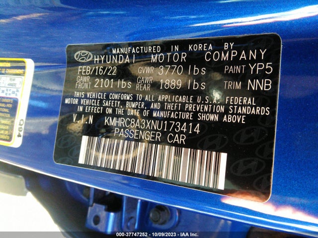 Hyundai Venue Sel 2022 KMHRC8A3XNU173414 Image 9