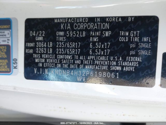 KNDNB4H32P6198061 KIA Carnival Lx