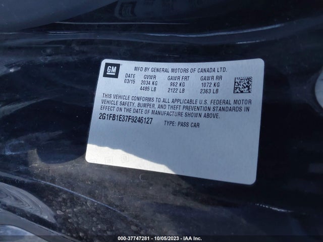 Chevrolet CAMARO LS 2015 2G1FB1E37F9246127 Image 9