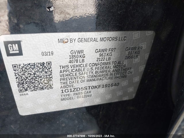 Chevrolet lfv - direct injection, variable valve timing, gen 1 2019 1G1ZD5ST0KF191640 Image 21