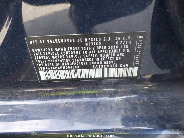 3VW447AUXHM004580 Volkswagen Golf Gti Se