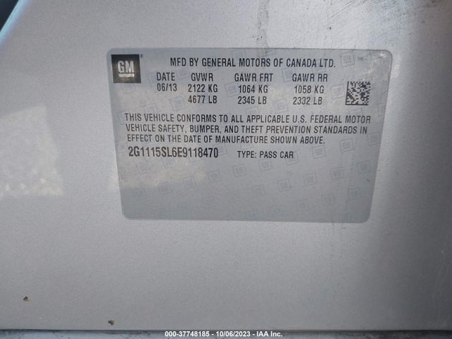 Chevrolet IMPALA LT 2014 2G1115SL6E9118470 Image 9