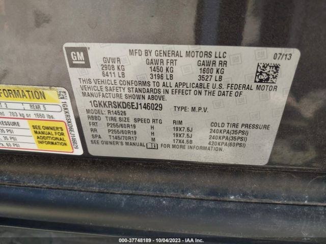 1GKKRSKD6EJ146029 GMC Acadia Slt-2