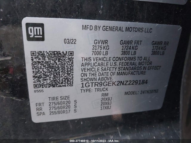 GMC Sierra 1500 Limited Elevation 2022 1GTR9GEK2NZ229184 Image 9